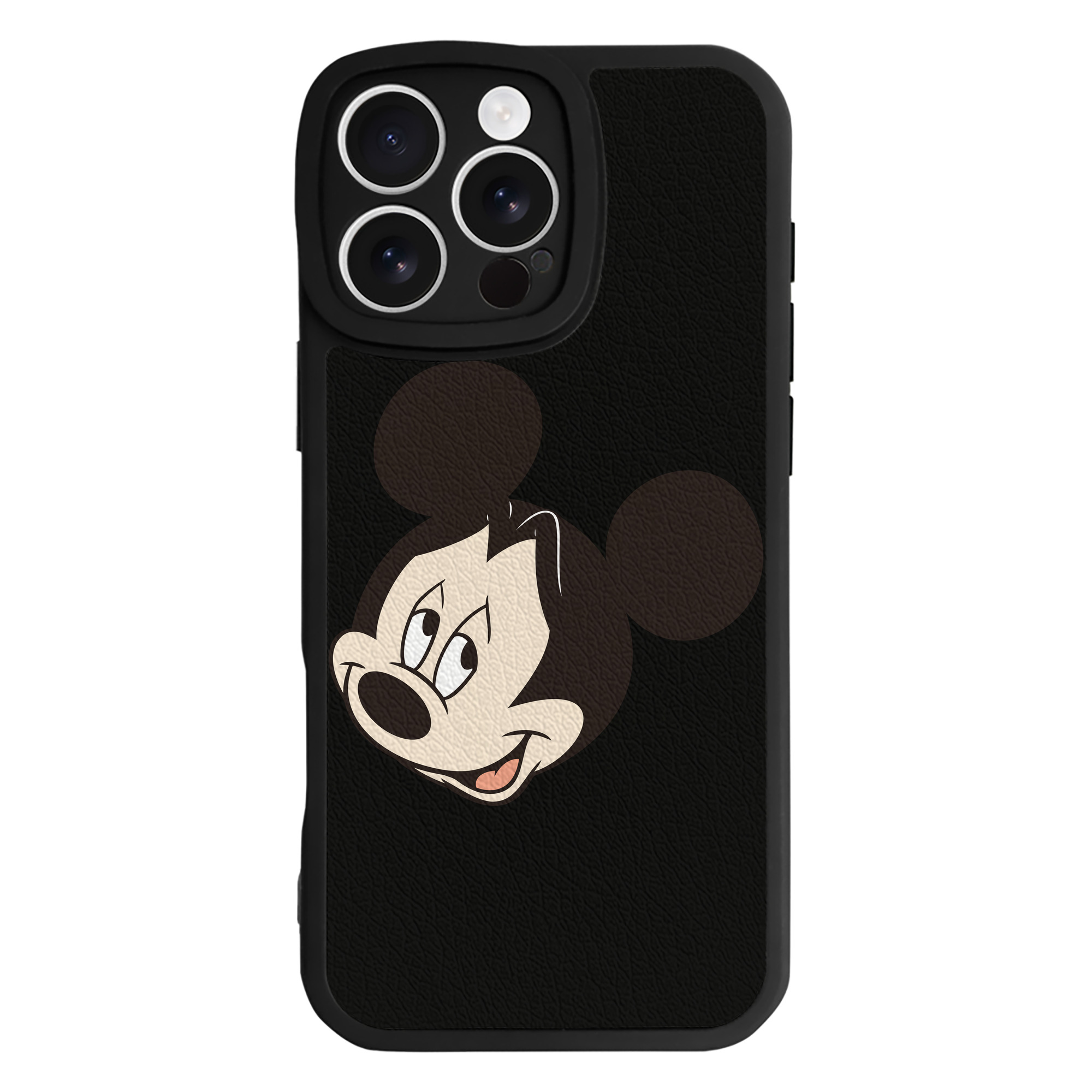 （画像用） ミッキーマウス Mickey Mouse 【iPhone 16シリーズ対応】シリコンスマホケース（レザー調） 材質：シリコン